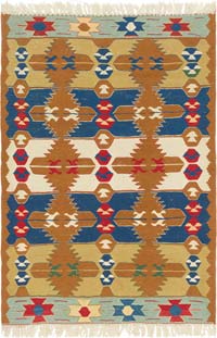 New Handwoven Turkish Kilim Rug - 3' 10" x 5' 7" (46" x 67")