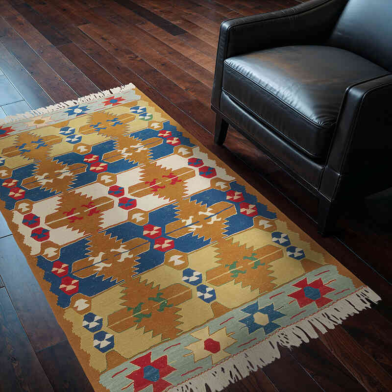 Yeni Kök Boya El Dokuma Kilim - 117 cm x 170 cm - K0080148