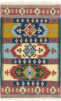 New Handwoven Turkish Kilim Rug - 3' 10" x 5' 11" (46" x 71")