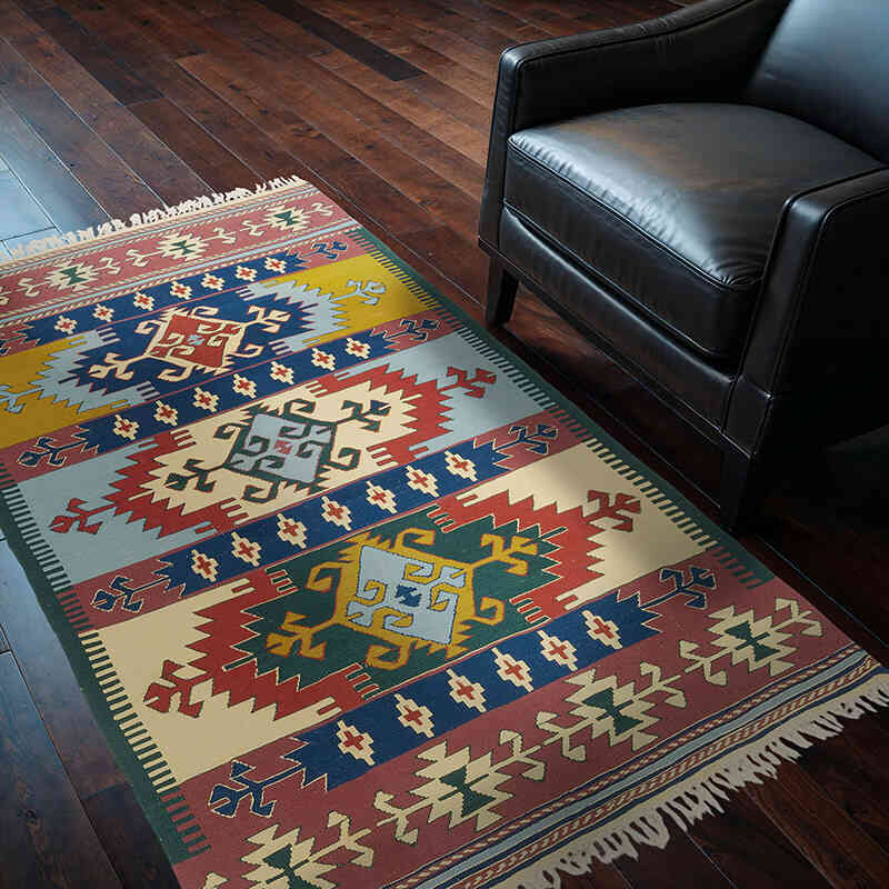 Nueva Alfombra Turca Kilim - 117 cm x 180 cm - K0080149