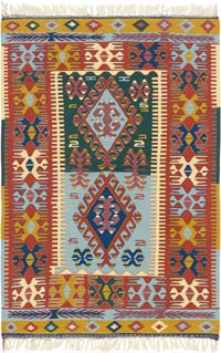 New Handwoven Turkish Kilim Rug - 3' 11" x 5' 7" (47" x 67")