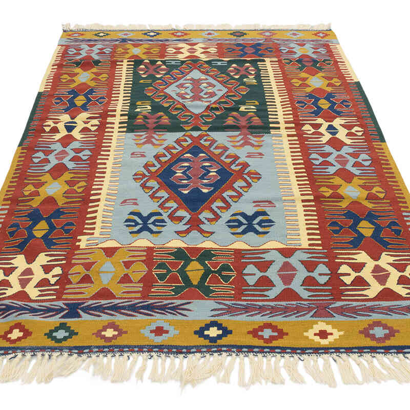 New Handwoven Turkish Kilim Rug - 3' 11" x 5' 7" (47" x 67") - K0080150