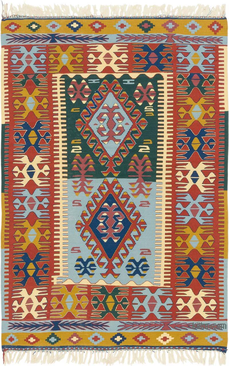New Handwoven Turkish Kilim Rug - 3' 11" x 5' 7" (47" x 67") - K0080150