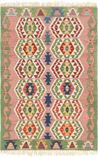 New Handwoven Turkish Kilim Rug - 3' 7" x 5' 5" (43" x 65")