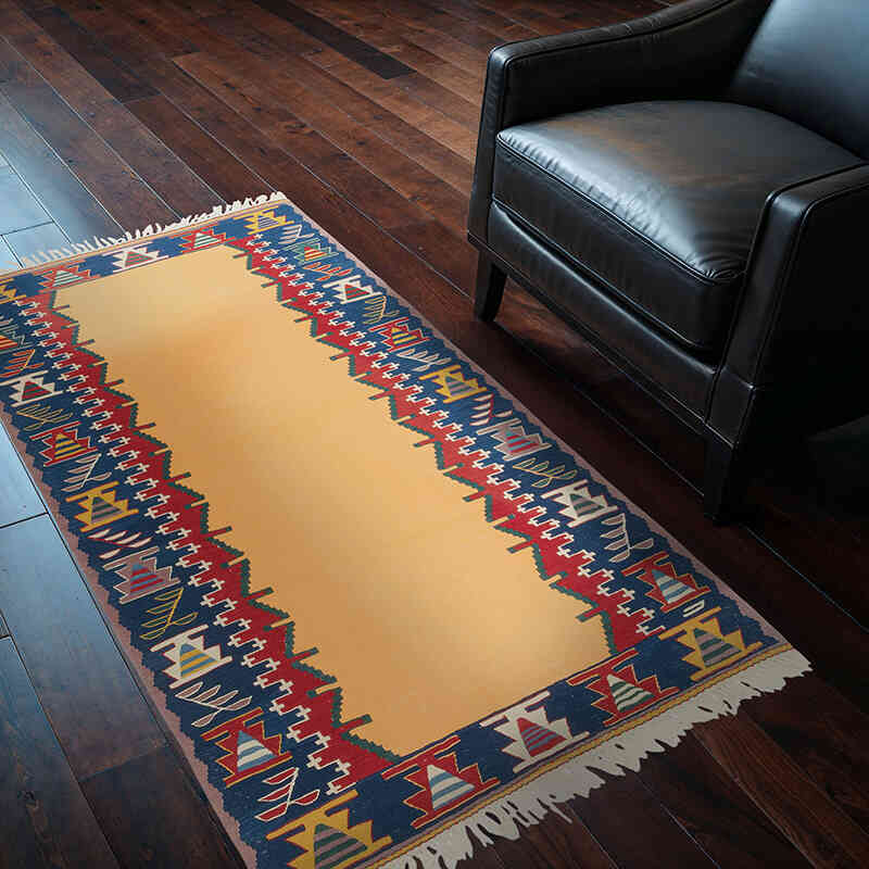 New Handwoven Turkish Kilim Rug - 3' 7" x 5' 8" (43" x 68") - K0080153