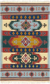 New Handwoven Turkish Kilim Rug - 3' 11" x 6' 3" (47" x 75")