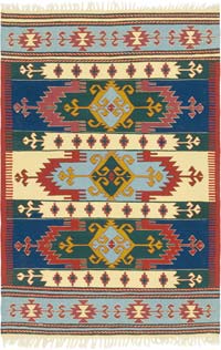 New Handwoven Turkish Kilim Rug - 3' 11" x 5' 9" (47" x 69")
