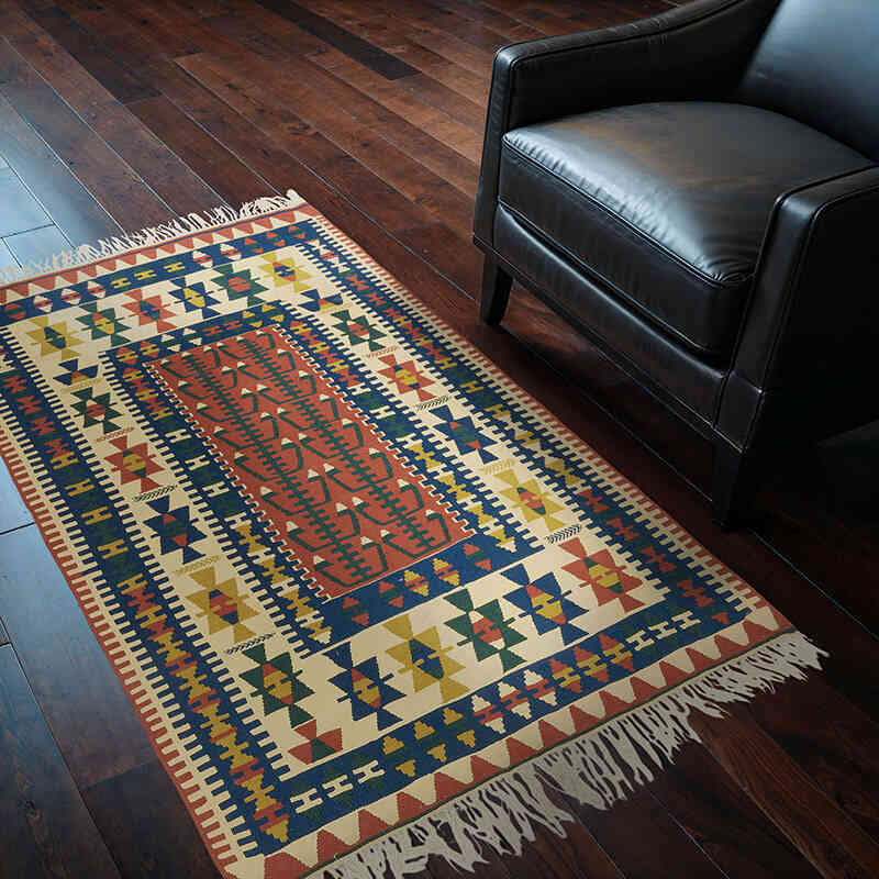 Nueva Alfombra Turca Kilim - 120 cm x 175 cm - K0080157
