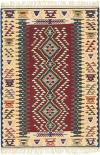 New Handwoven Turkish Kilim Rug - 3' 8" x 5' 3" (44" x 63")