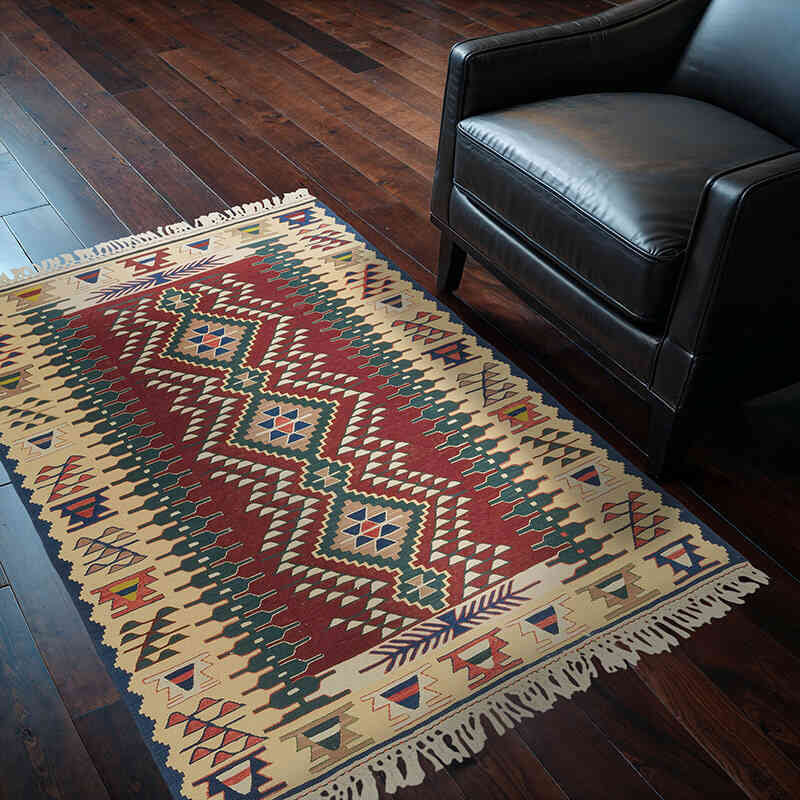 Nueva Alfombra Turca Kilim - 111 cm x 160 cm - K0080158