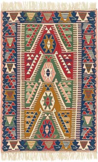 New Handwoven Turkish Kilim Rug - 3' 9" x 5' 6" (45" x 66")