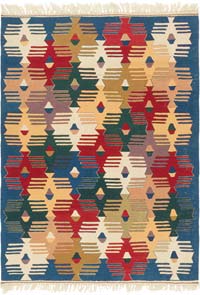 New Handwoven Turkish Kilim Rug - 4' 3" x 5' 10" (51" x 70")