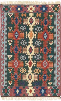 New Handwoven Turkish Kilim Rug - 3' 8" x 5' 8" (44" x 68")