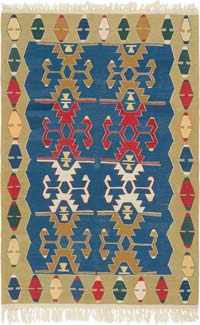 New Handwoven Turkish Kilim Rug - 3' 11" x 5' 9" (47" x 69")