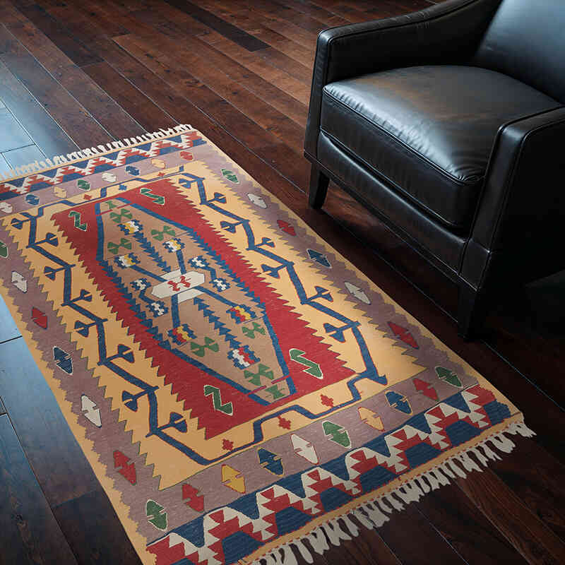 Yeni Kök Boya El Dokuma Kilim - 112 cm x 167 cm - K0080166
