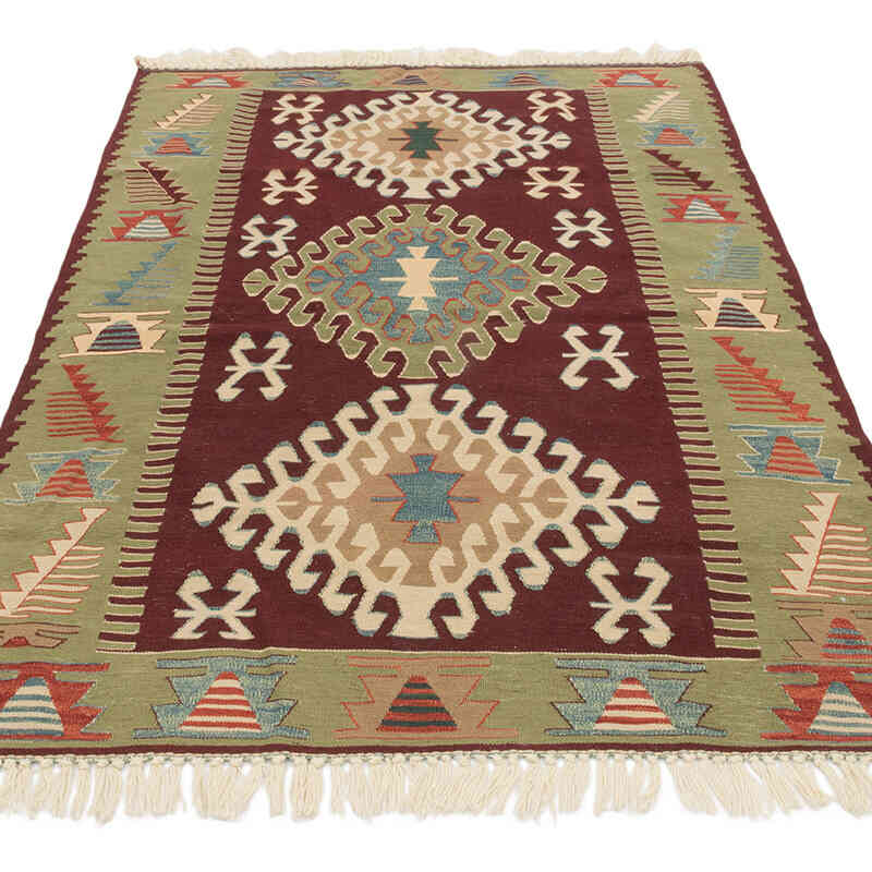New Handwoven Turkish Kilim Rug - 3' 10" x 5' 7" (46" x 67") - K0080167