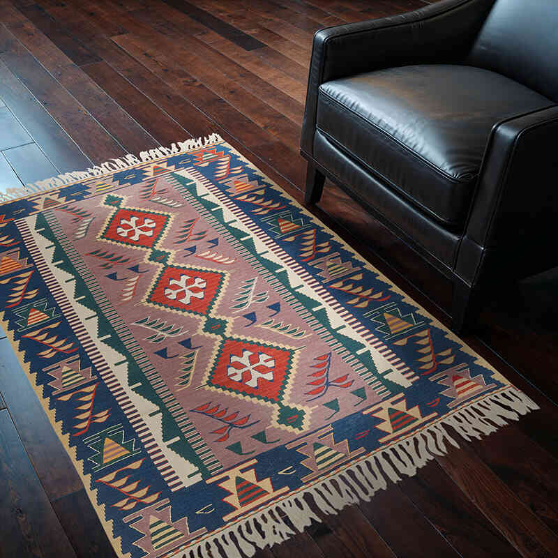 New Handwoven Turkish Kilim Rug - 3' 8" x 5' 2" (44" x 62") - K0080169