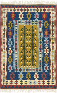 New Handwoven Turkish Kilim Rug - 4'  x 6'  (48" x 72")