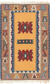 New Handwoven Turkish Kilim Rug - 3' 7" x 5' 4" (43" x 64")