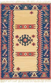 New Handwoven Turkish Kilim Rug - 3' 7" x 5' 5" (43" x 65")