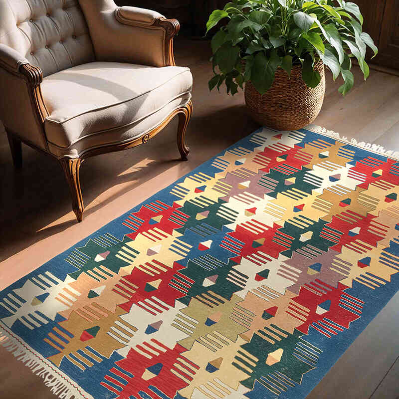 Nueva Alfombra Turca Kilim - 130 cm x 177 cm - K0080175