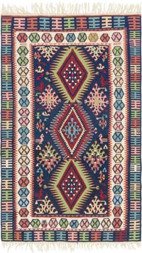 New Handwoven Turkish Kilim Rug - 3' 3" x 5' 5" (39" x 65")