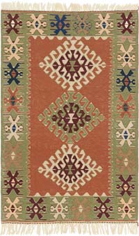 New Handwoven Turkish Kilim Rug - 3' 10" x 5' 11" (46" x 71")