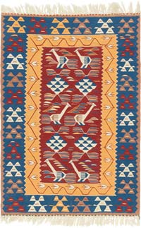New Handwoven Turkish Kilim Rug - 3' 8" x 5' 4" (44" x 64")