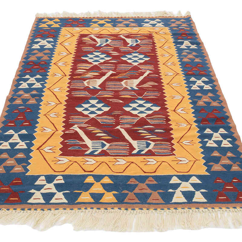 New Handwoven Turkish Kilim Rug - 3' 8" x 5' 4" (44" x 64") - K0080180