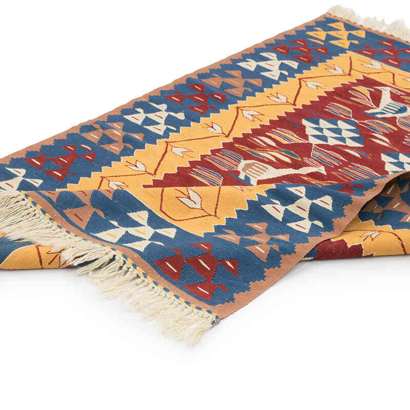 New Handwoven Turkish Kilim Rug - 3' 8" x 5' 4" (44" x 64") - K0080180