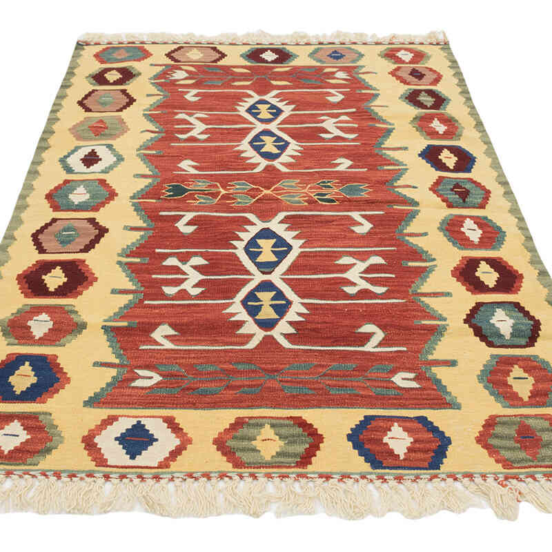 New Handwoven Turkish Kilim Rug - 3' 9" x 5' 1" (45" x 61") - K0080181