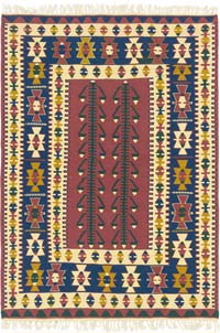 New Handwoven Turkish Kilim Rug - 4'  x 5' 8" (48" x 68")