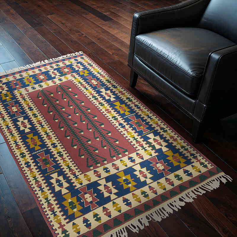 New Handwoven Turkish Kilim Rug - 4'  x 5' 8" (48" x 68") - K0080183