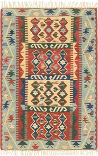 New Handwoven Turkish Kilim Rug - 3' 8" x 5' 5" (44" x 65")