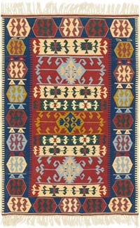New Handwoven Turkish Kilim Rug - 3' 8" x 5' 6" (44" x 66")
