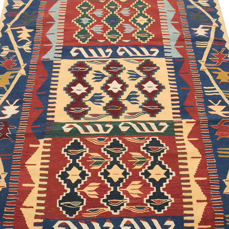 New Handwoven Turkish Kilim Rug - 3' 8" x 5' 6" (44" x 66") - K0080187