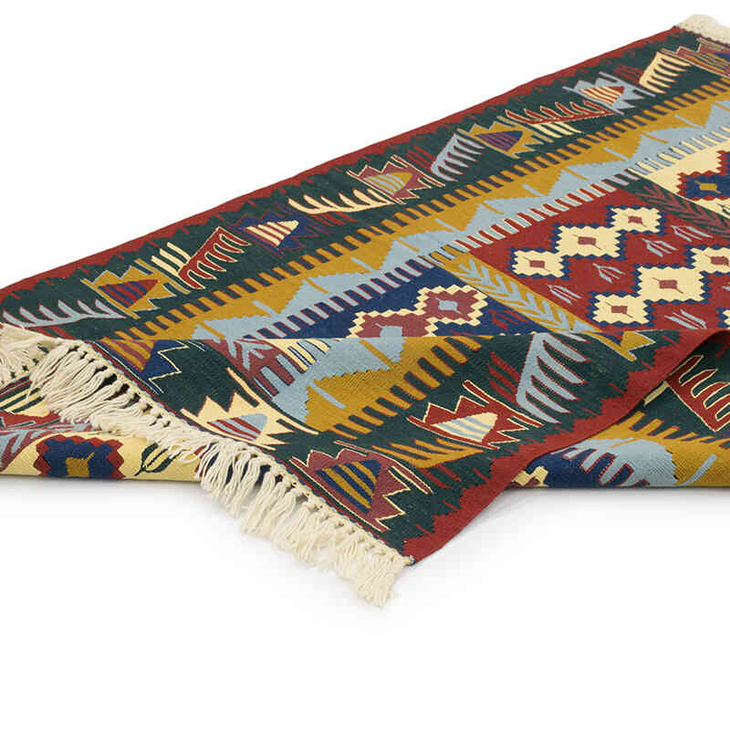 New Handwoven Turkish Kilim Rug - 3' 8" x 5' 5" (44" x 65") - K0080188