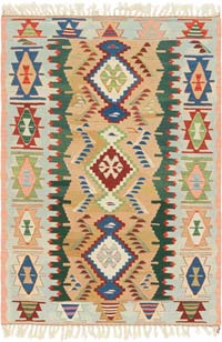 New Handwoven Turkish Kilim Rug - 3' 7" x 5' 2" (43" x 62")