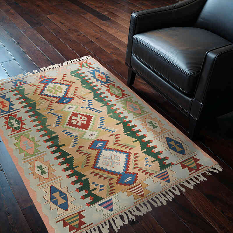 Yeni Kök Boya El Dokuma Kilim - 110 cm x 158 cm - K0080189
