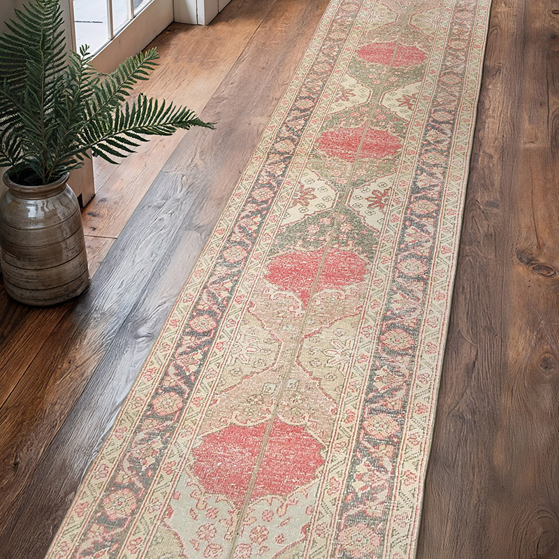 Alfombra Turca Vintage de pasillo - 74 cm x 407 cm - K0080245