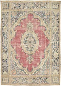 Vintage Hand-Knotted Oriental Rug - 7' 9" x 11' 2" (93" x 134")