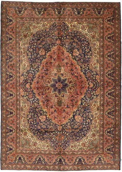 Vintage Hand-Knotted Oriental Rug - 7' 10" x 11' 2" (94" x 134")