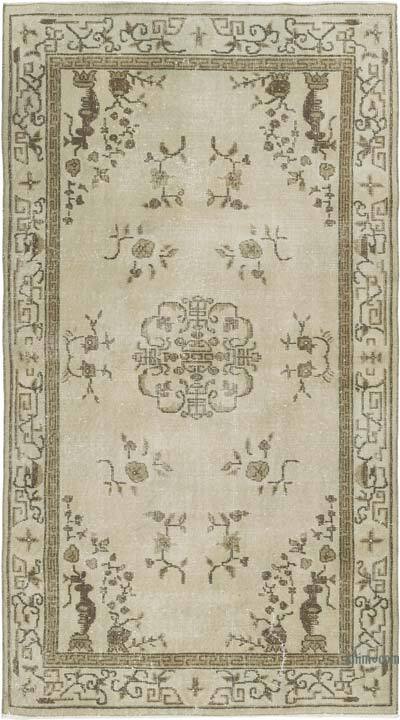 Alfombra Vintage Turca Anudada a Mano - 118 cm x 211 cm