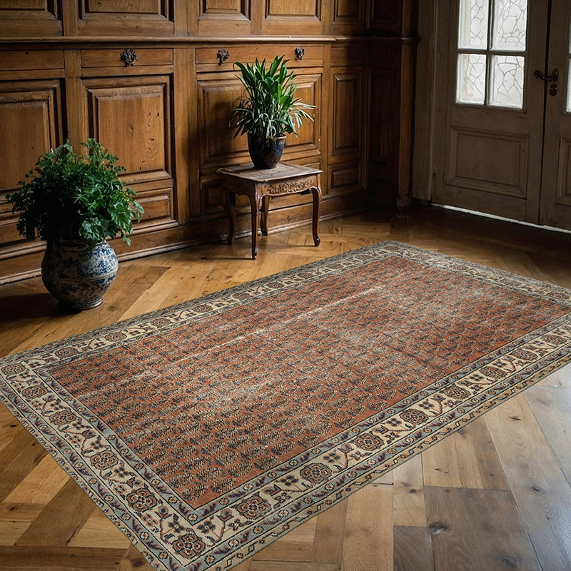 Vintage Turkish Hand-Knotted Rug - 5' 4" x 8' 6" (64" x 102") - K0080365