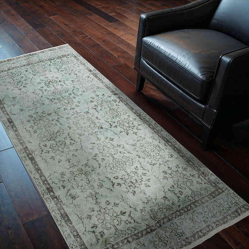 Over-dyed Vintage Hand-Knotted Turkish Rug - 3' 3" x 6' 8" (39" x 80") - K0080369