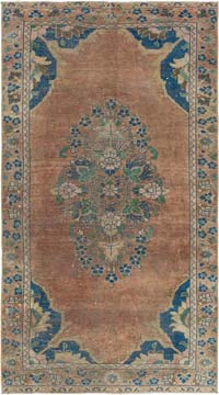 Alfombra Vintage Turca Anudada a Mano - 123 cm x 219 cm