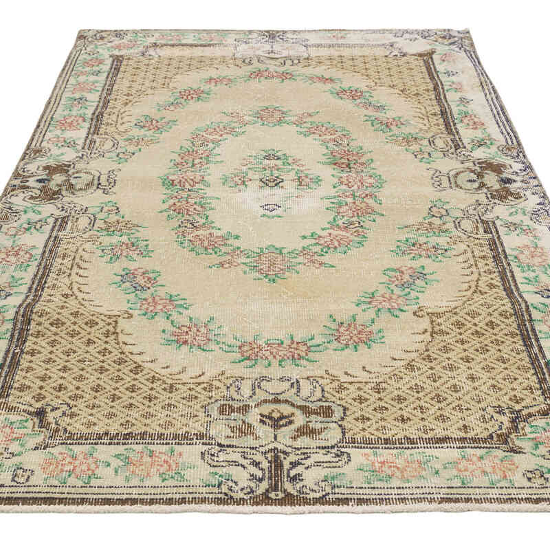 Alfombra Vintage Turca Anudada a Mano - 119 cm x 218 cm - K0080371