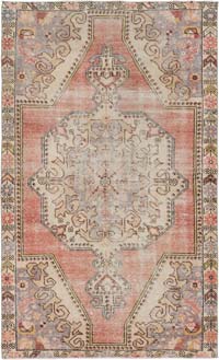 Vintage Turkish Hand-Knotted Rug - 141 cm x 233 cm