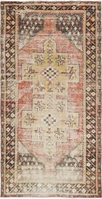 Vintage Turkish Hand-Knotted Rug - 4'  x 7' 7" (48" x 91")