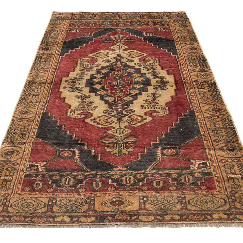 Alfombra Vintage Turca Anudada a Mano - 102 cm x 197 cm - K0080391